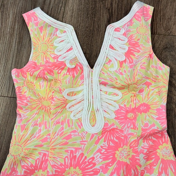 Lilly Pulitzer Janice Shift Dress in Resort White Sun Kissed Pink and Yellow - Picture 6 of 10